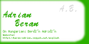 adrian beran business card